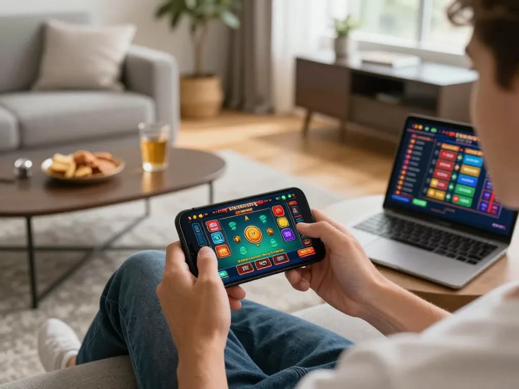 Rik vip mobile gaming experience on a smartphone, showcasing vibrant casino game interface and engaging atmosphere.
