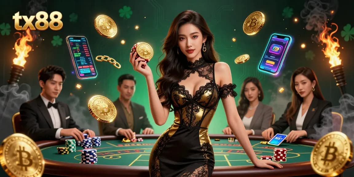 Engage in thrilling game action at tx88's exclusive VIP baccarat table with luxury elements.