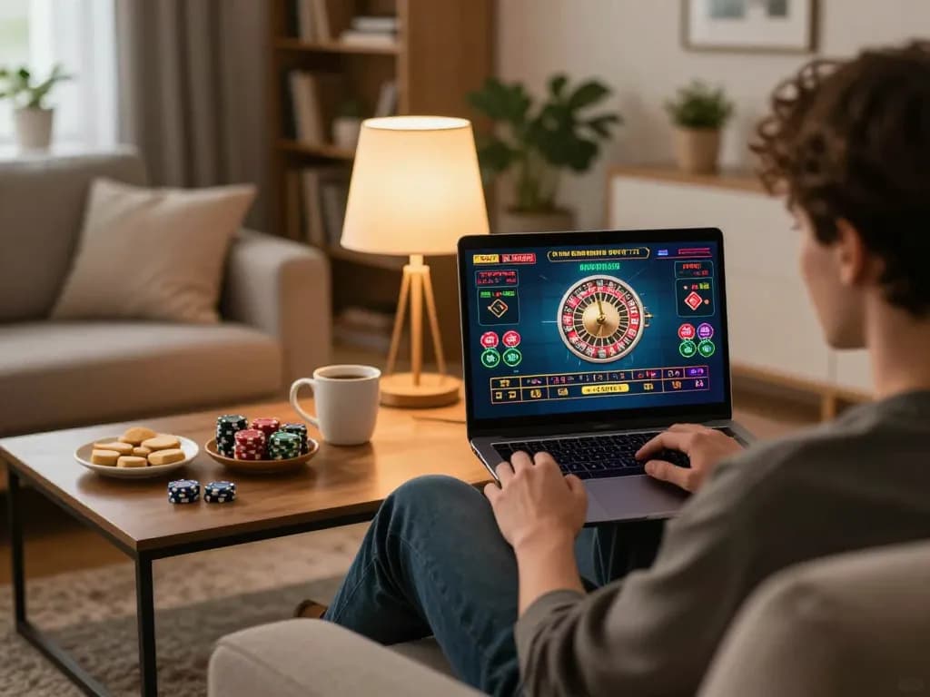 Engaging online casino gaming experience at https://webnk88.net/ with a player enjoying a roulette game.