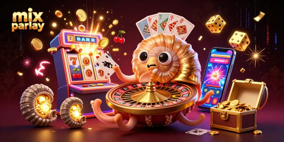 Experience thrilling mix parlay betting with vibrant 3D casino elements and animated action.