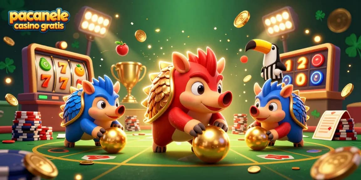 Joacă păcănele casino gratis cu pangolini în stil cartoon, plini de energie.