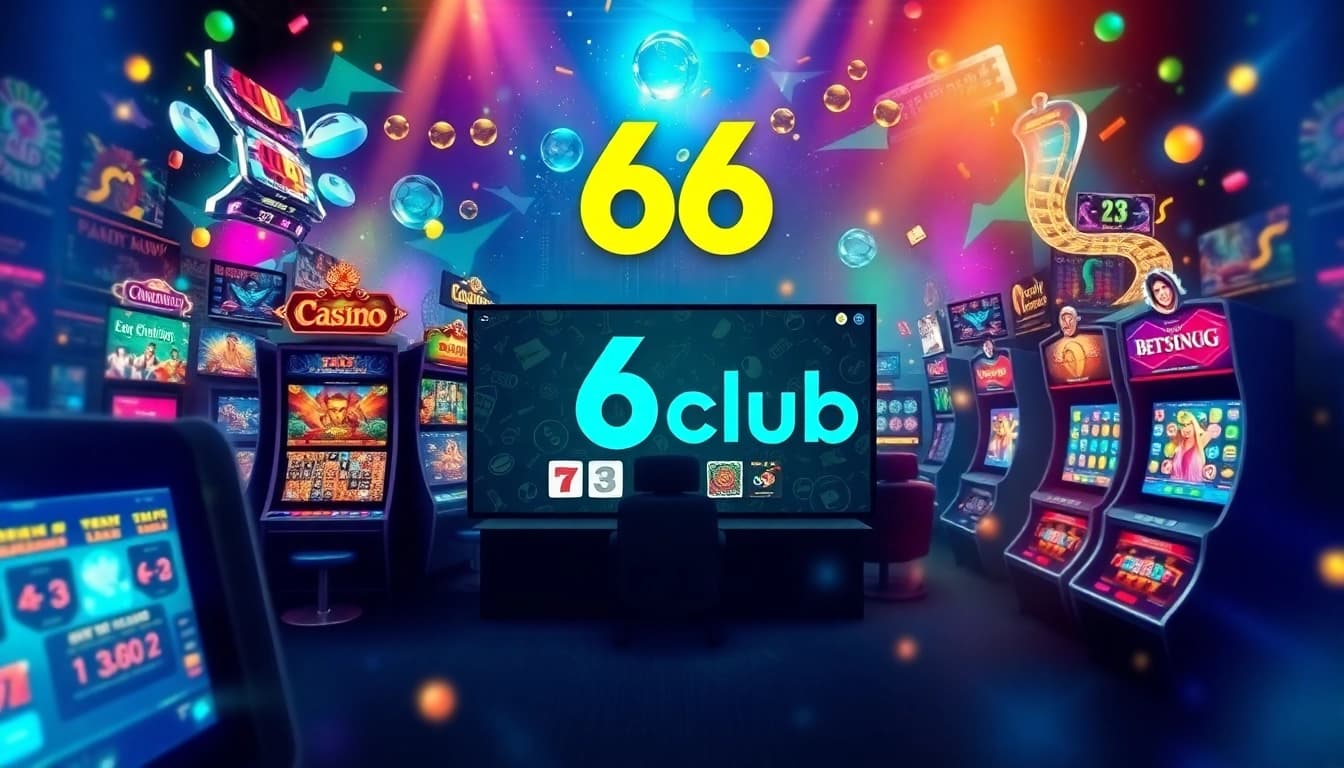 66club online betting environment showcasing vibrant casino games and sports betting excitement