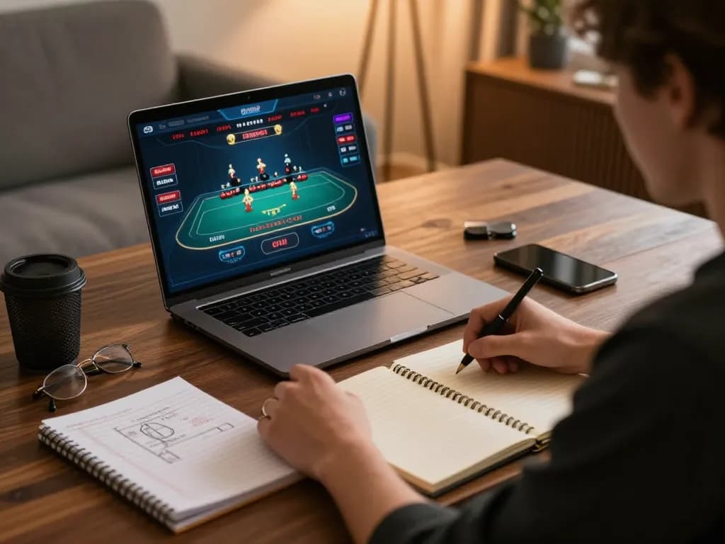 RR88 KJC player actively engaging in an online live dealer game, enhancing strategic gameplay at home.