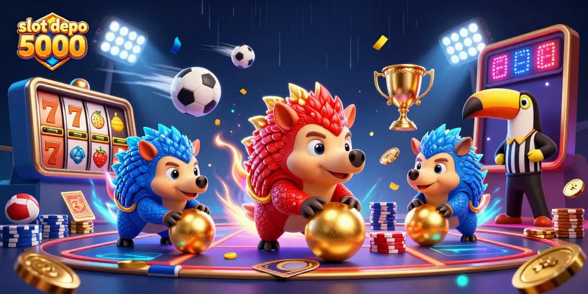Engage with slot depo 5000 featuring vibrant pangolins and dynamic slot game elements