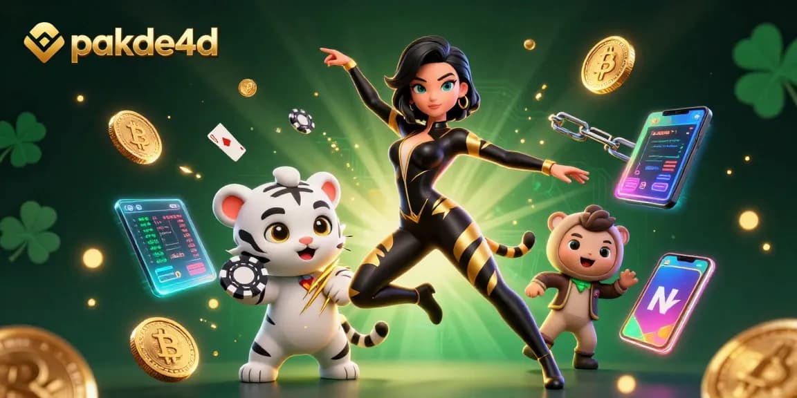 Engage with pakde4d in this vibrant 3D illustration showcasing online gambling excitement.
