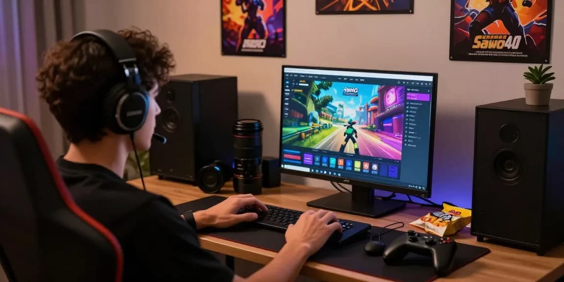 Engaging user navigating the Sawo4D platform in a cozy gaming setup, emphasizing comfort and accessibility.