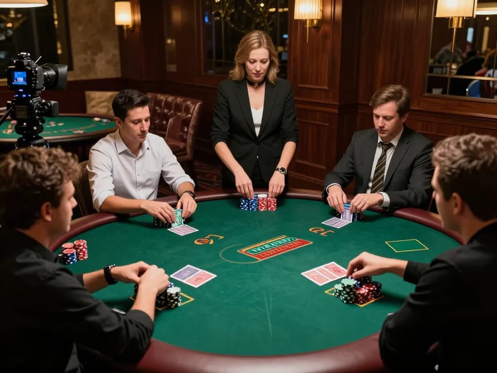 Players at an N188VIP poker table strategizing their next move in luxury.