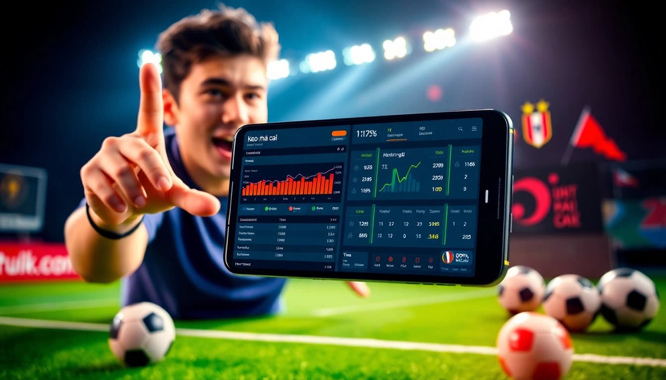 Real-time keo nha cai display on a modern smartphone with vibrant sports betting visuals.