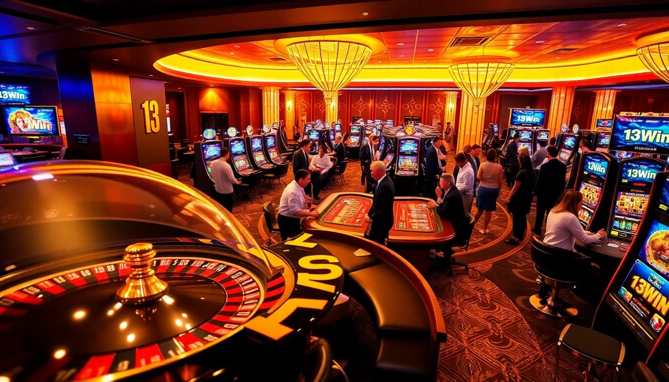 Experience the thrill of winning with 13Win at a glamorous casino night.