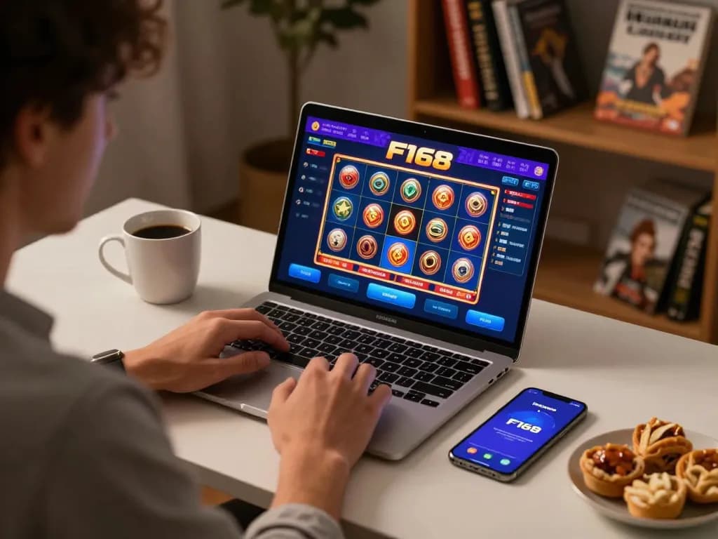 Engaging online gaming experience on F168 platform with colorful slot game display
