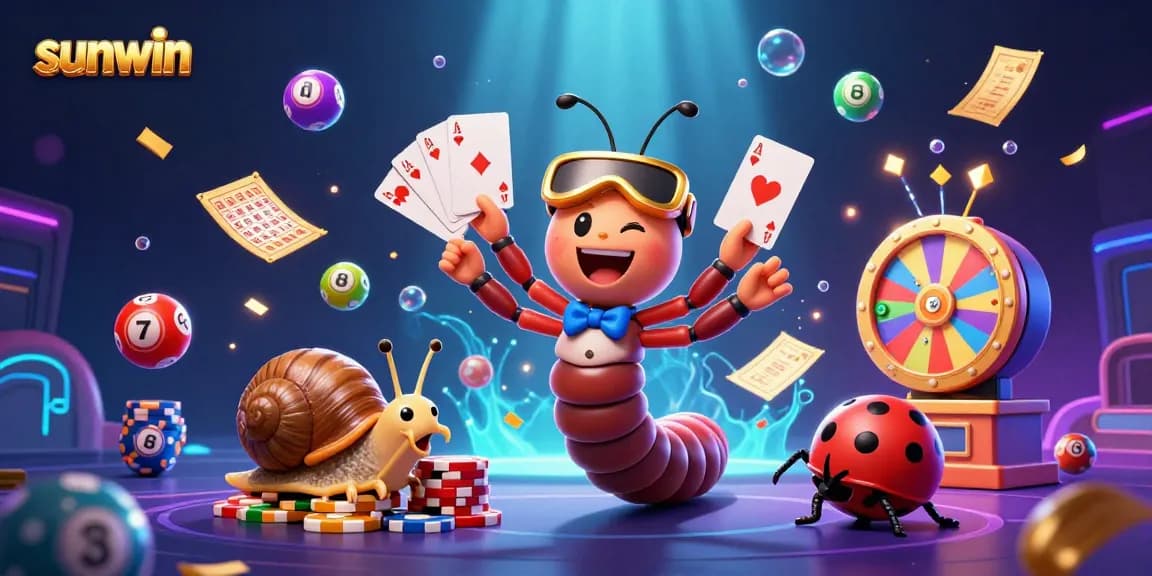 Engage in thrilling action at sunwin with a lively 3D casino scene featuring vibrant game elements.