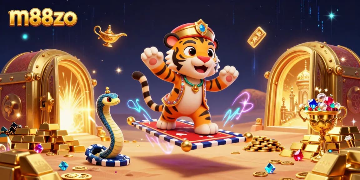 Experience the magic of m88zo with the spectacular Arabian Nights-themed casino adventure, featuring vibrant treasures.