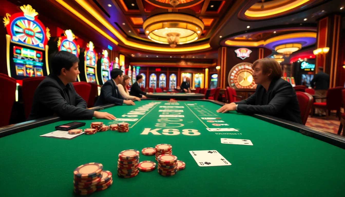 King88 branded casino gaming scene with players enjoying blackjack excitement
