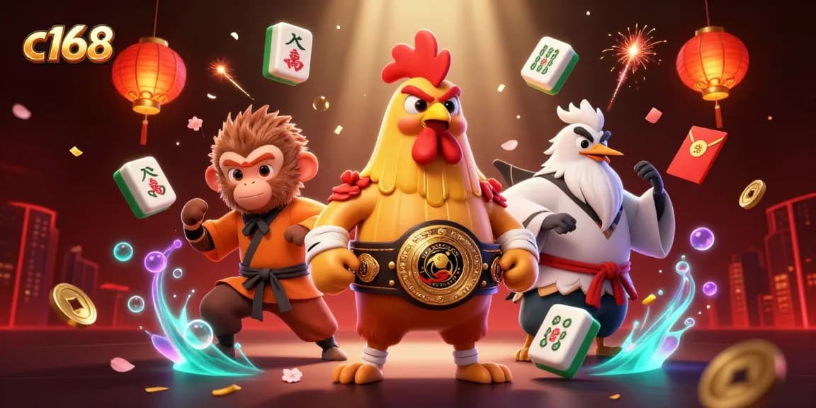 Experience the energetic c168 online casino scene with vibrant characters and dynamic gambling elements.