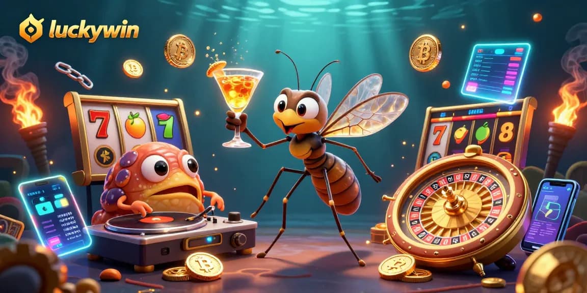 Experience the excitement of luckywin with our vibrant casino-themed illustration showcasing thrilling gaming elements.