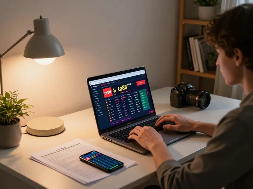 Player engaging in sports betting on ta88 platform during responsible gaming session.