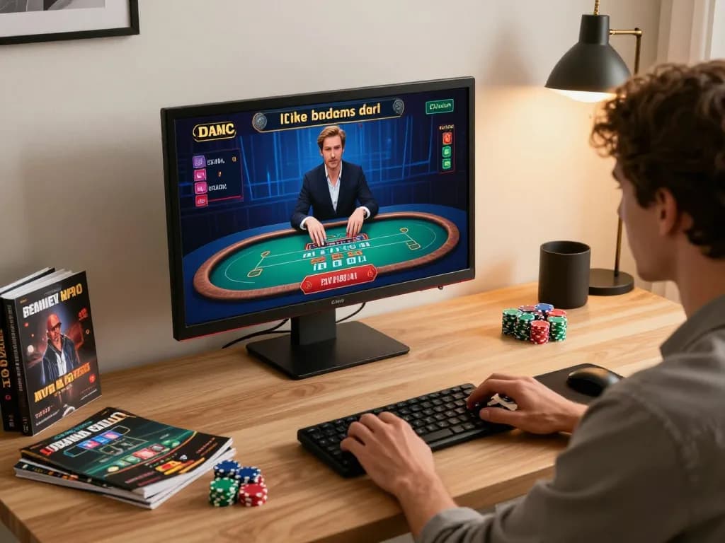 SC88 player strategizing online bets at home with live dealer games setup.
