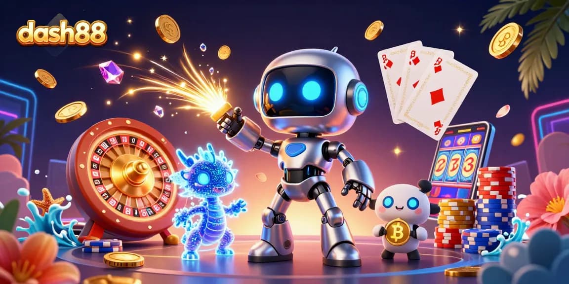 Experience the thrill of dash88 with vibrant casino characters and exciting gaming elements.