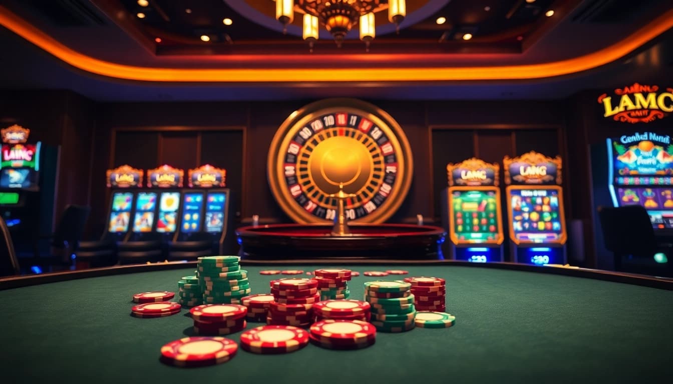 Experience thrilling gameplay at King Garuda138 with vibrant casino tables and slot machines.