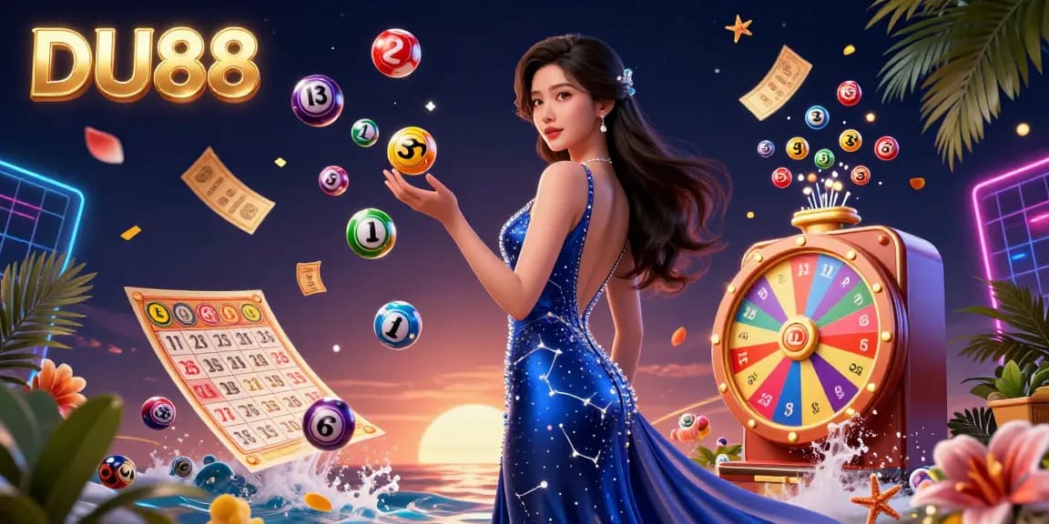 Experience DU88's vibrant casino world with dynamic elements and elegant characters.