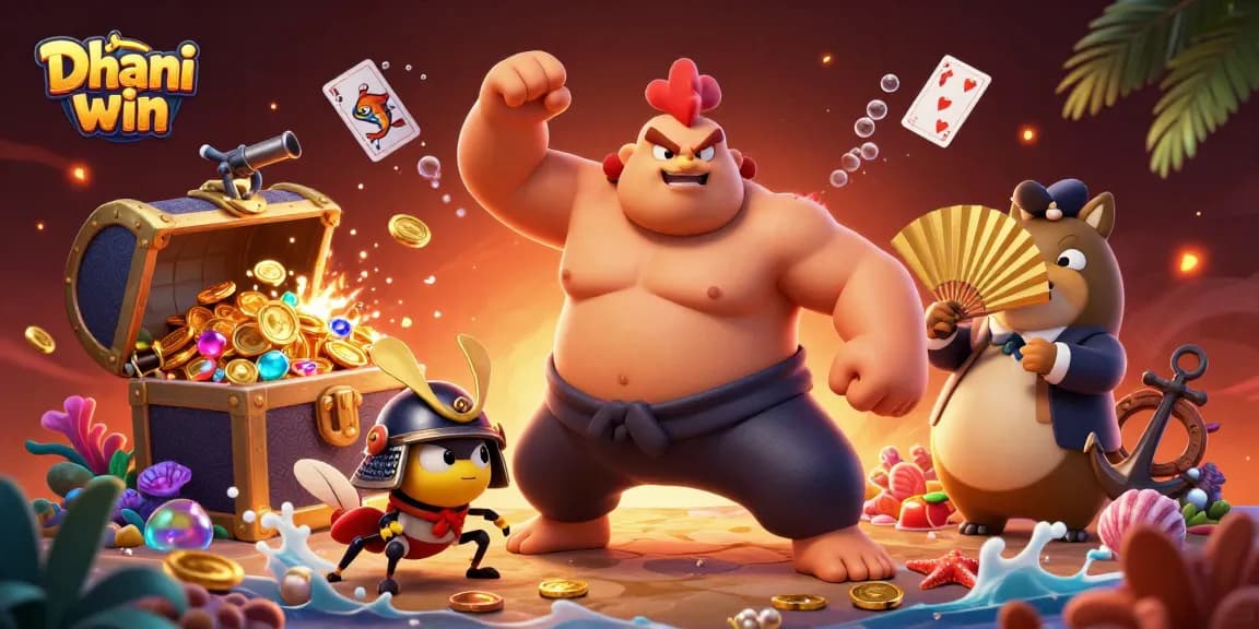 Dhani win offers thrilling gameplay with sumo wrestling and samurai battles in a vibrant casino scene.