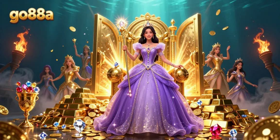 Experience winning with go88a at an enchanting casino scene filled with treasure and excitement.