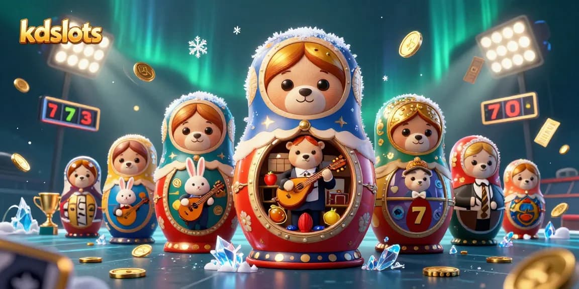 Engage with kdslots by observing 3D cartoon bears and dynamic casino elements in an immersive setting.