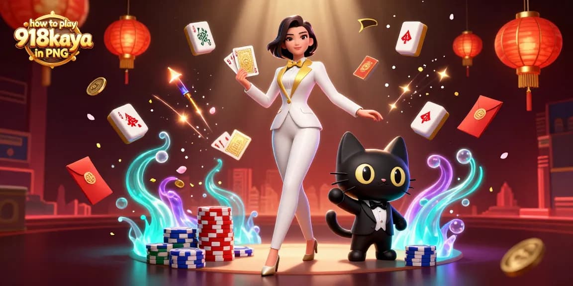 Learn how to play 918kaya in PNG with this vibrant, engaging casino illustration of themed elements.