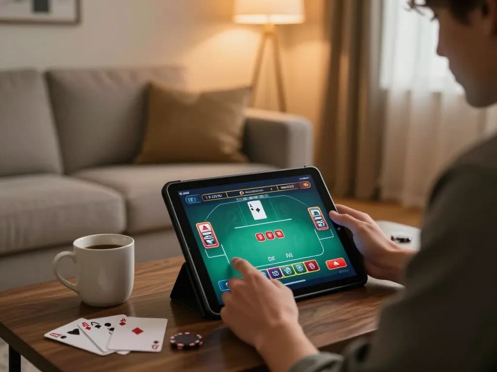 Experience the excitement of link vào good88 with online poker gameplay in a cozy home.