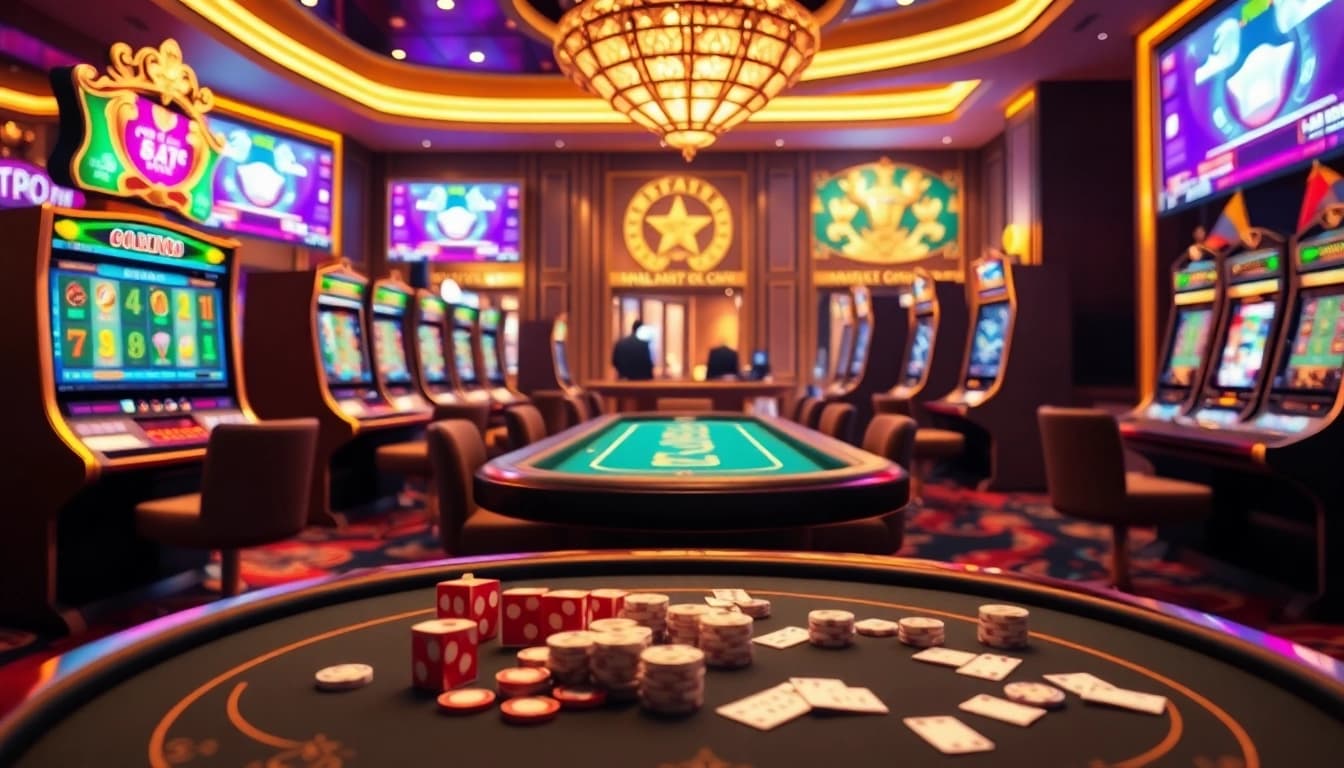 Experience the excitement of platform leci123 with vibrant slot machines and casino tables.