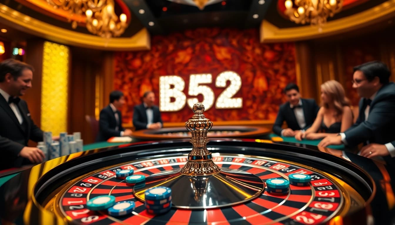 Players enjoying a thrilling game at B52 casino, capturing the essence of excitement and camaraderie.
