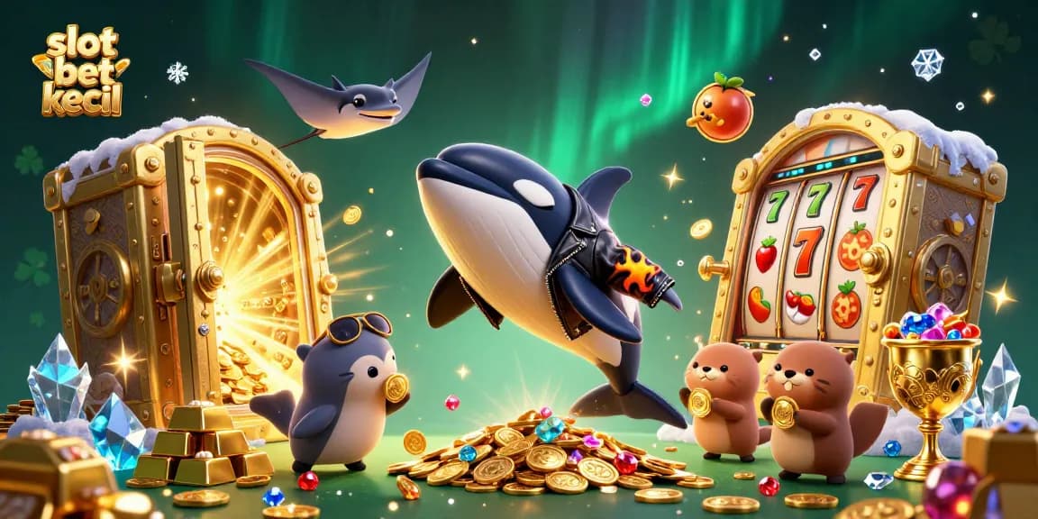 Experience slot bet kecil excitement with an orca whale and friends amid golden treasures.