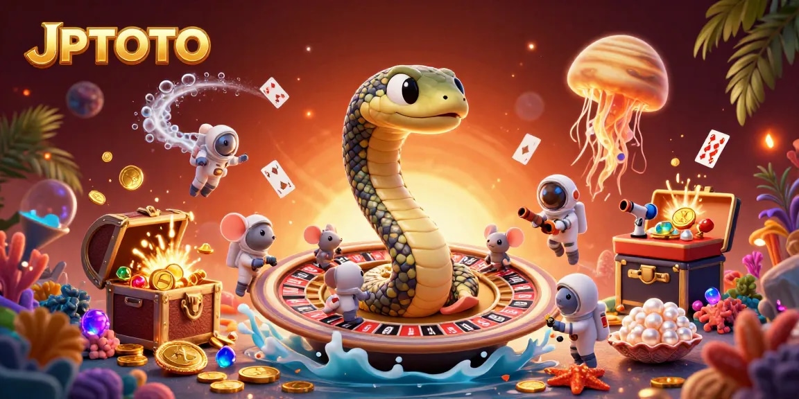 Experience exhilarating gameplay with JPTOTO in this dynamic 3D cosmic casino scene featuring betting astronaut mice.