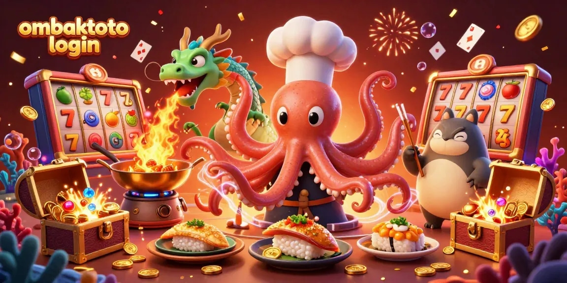 Join the excitement with ombaktoto login as the sushi chef octopus serves up winning slots!