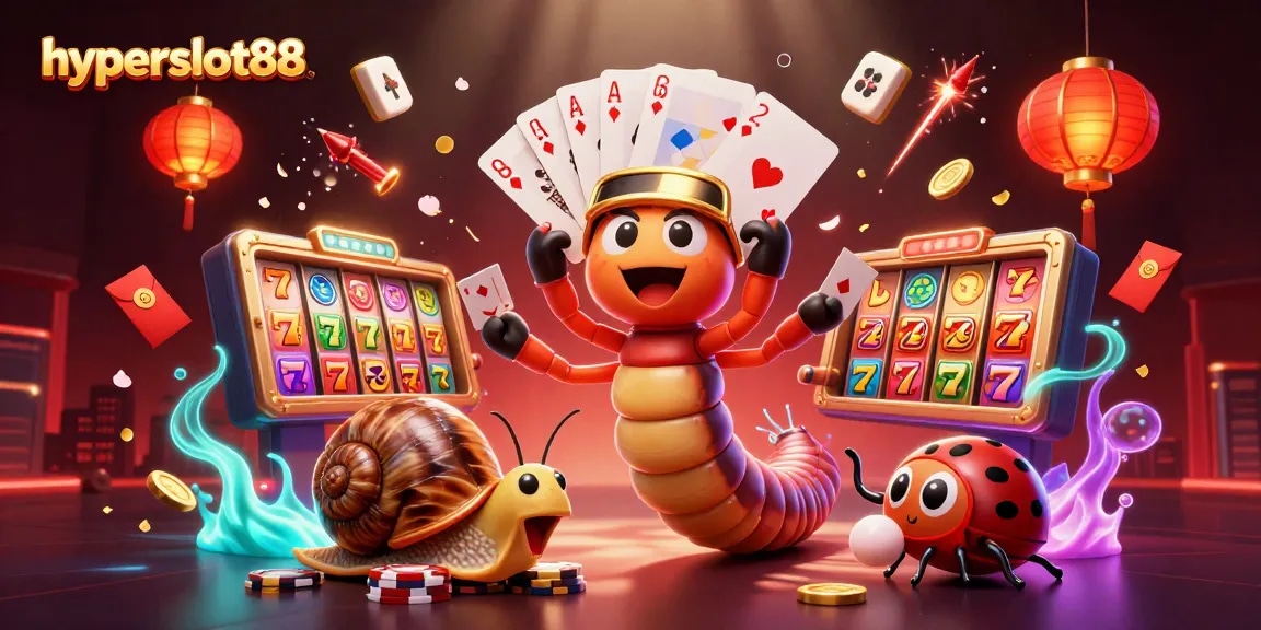 Experience big wins with hyperslot88 in this dynamic 3D casino scene featuring engaging characters and vibrant game elements.