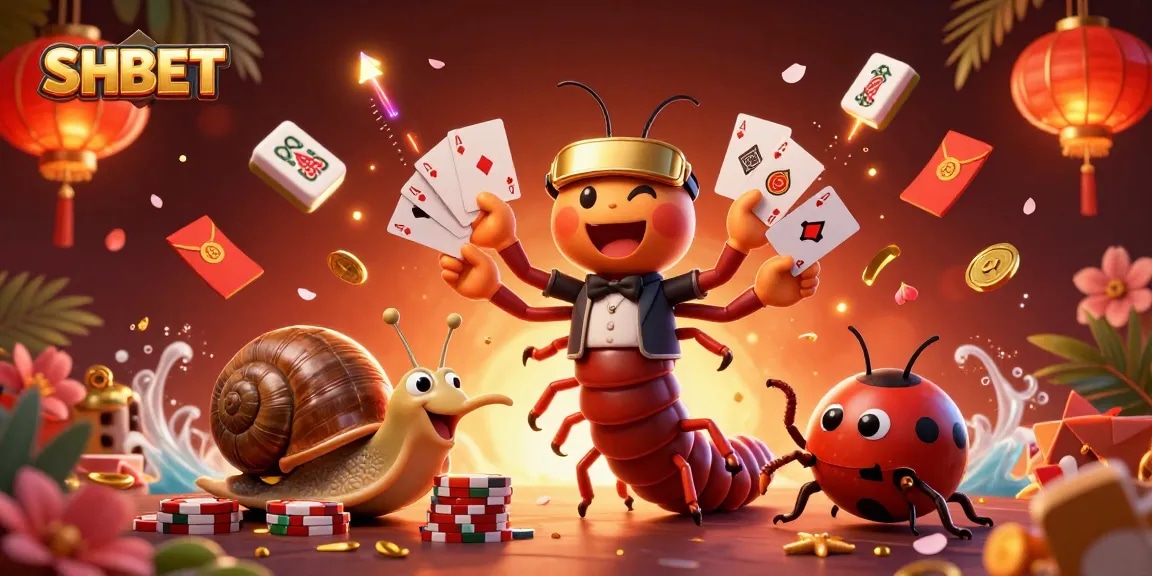 Join SHBET's thrilling casino experience with vibrant characters and festive elements, showcasing dynamic gameplay.