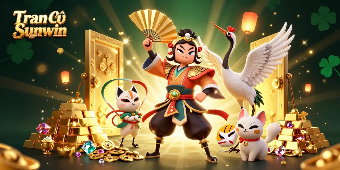 Experience the thrill of Tran chủ Sunwin with vibrant, dynamic casino characters and treasures.