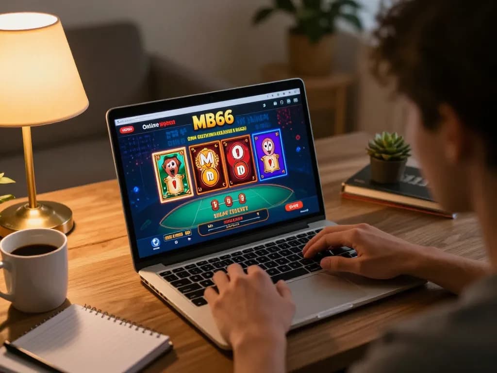 Engaging online gaming session at MB66 showing vibrant casino interface and strategy notes.