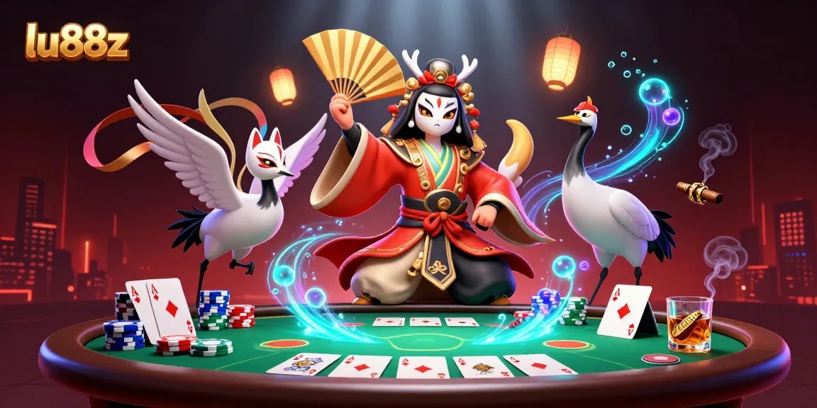 Experience thrilling poker action with lu88z, featuring vibrant characters and game elements.
