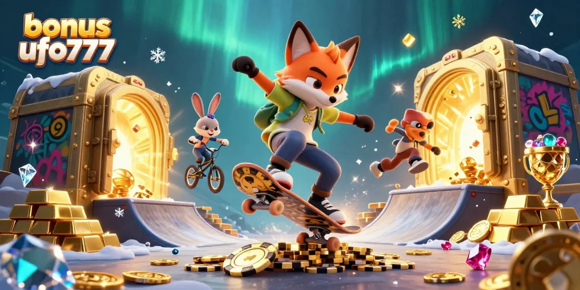 Experience exciting bonus ufo777 promotions while enjoying dynamic cartoon characters in a casino scene