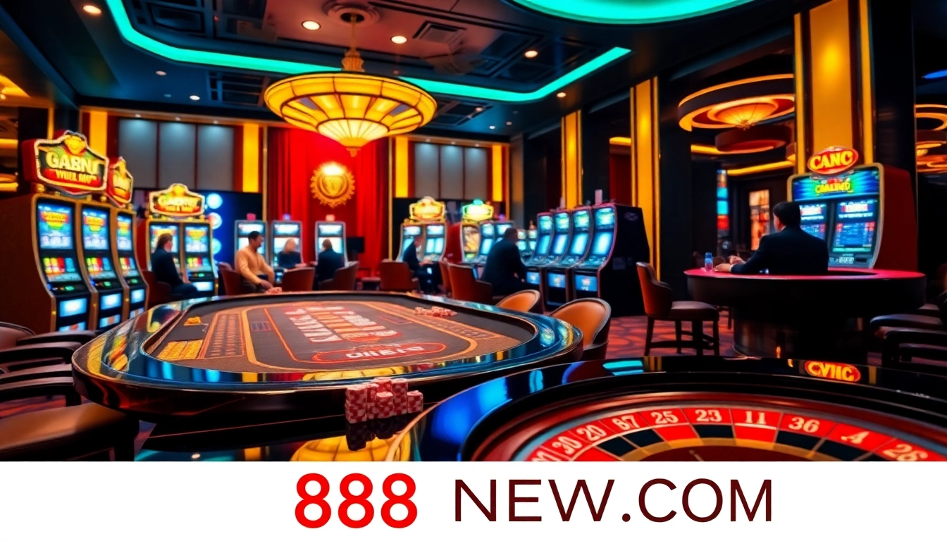 Experience the excitement of gambling at 888NEW COM with vibrant casino visuals.