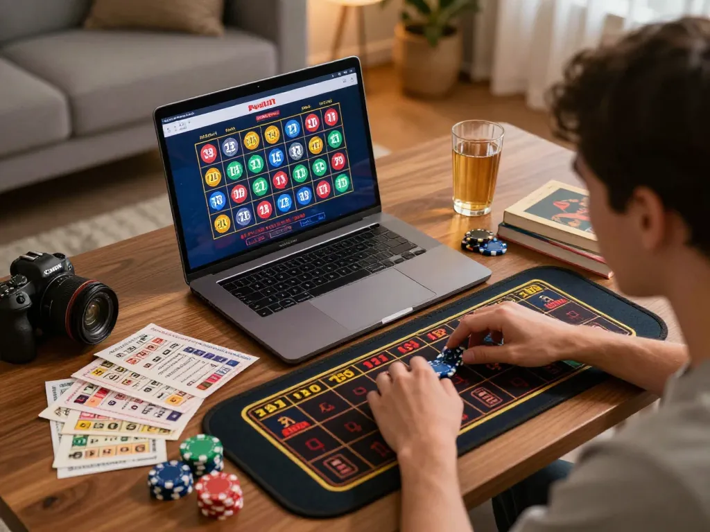 Engaging online gaming session showcasing peri11 platform with a strategic focus and cozy atmosphere