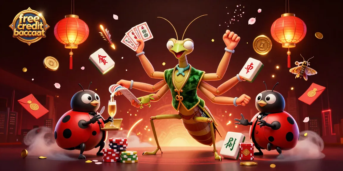 Engage with free credit baccarat through vibrant 3D action at a casino-themed celebration.