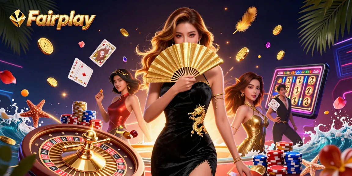 Engage in Fairplay with stunning gaming visuals featuring a glamorous casino scene.