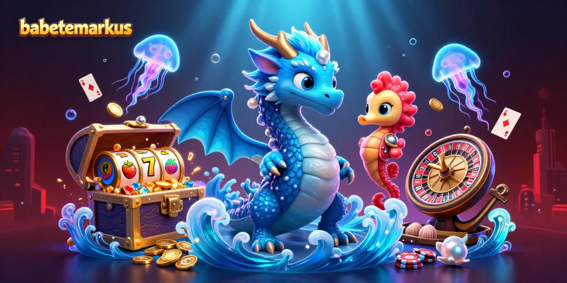 Experience the magic of babettemarkus with vibrant casino elements like slot reels and glowing treasures.