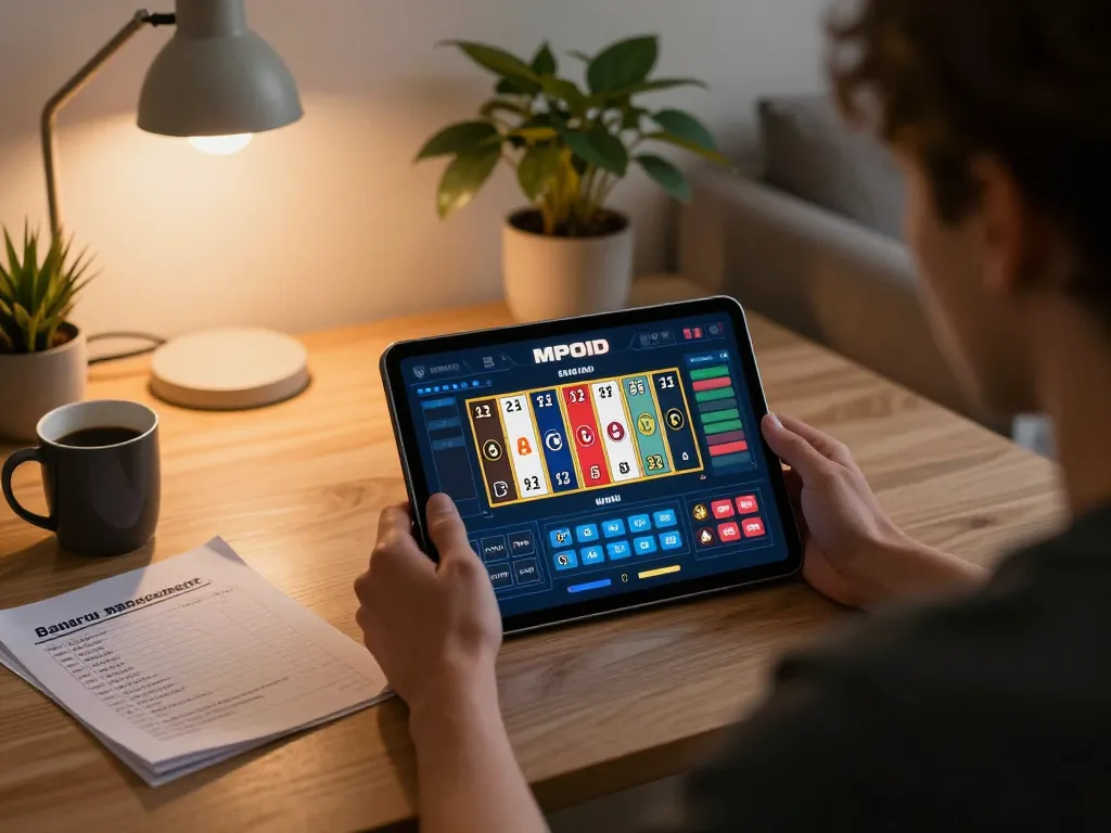 MPOID user engaged in interactive online gaming with dynamic reels and strategic play