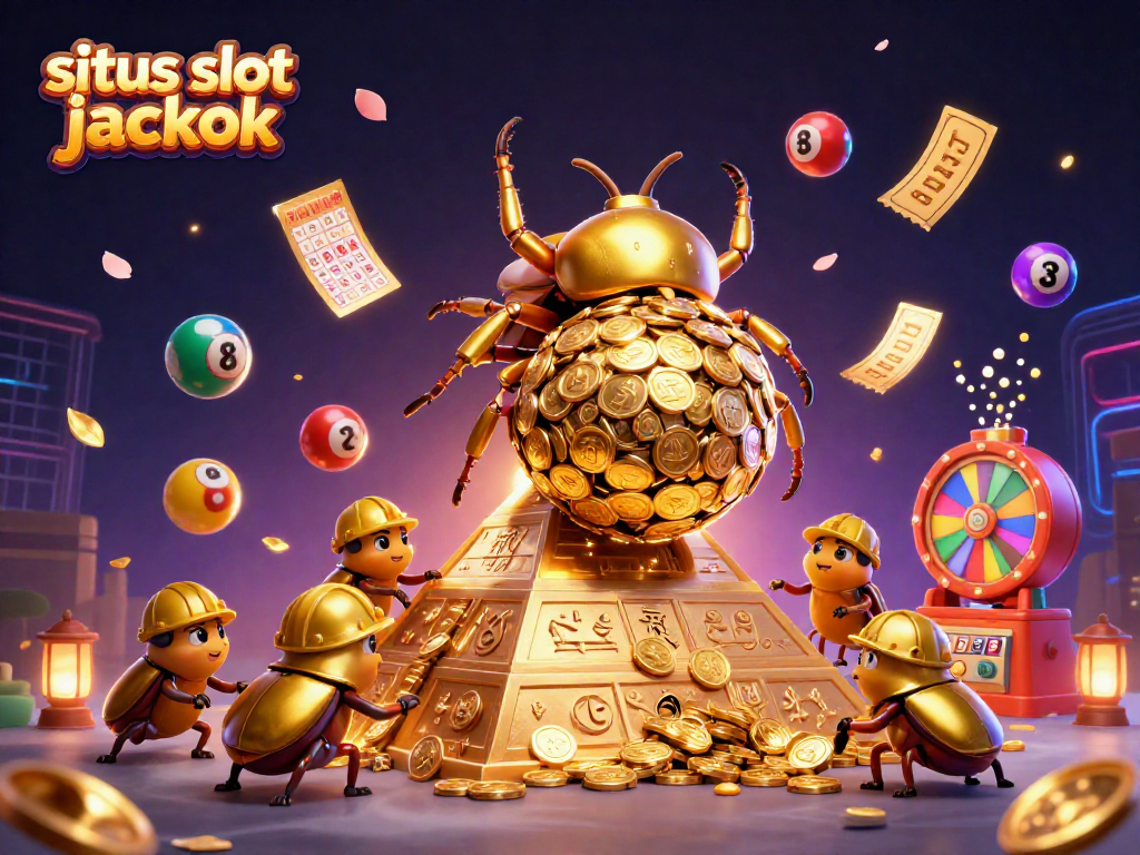 Experience the thrill of situs slot jackpot with vibrant characters and casino elements in this dynamic illustration.