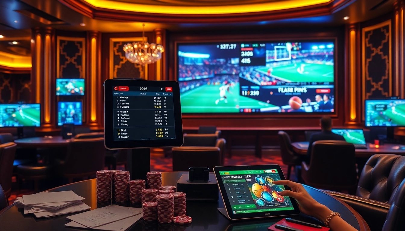 Dynamic Nhà cái cá cược thể thao terminal showcasing live sports betting odds and strategic wagering