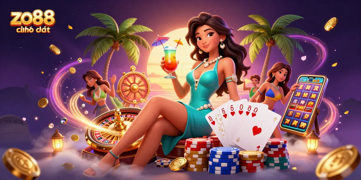 Engage with the vibrant casino experience at zo88 chính thức featuring tropical elements and lively gaming.