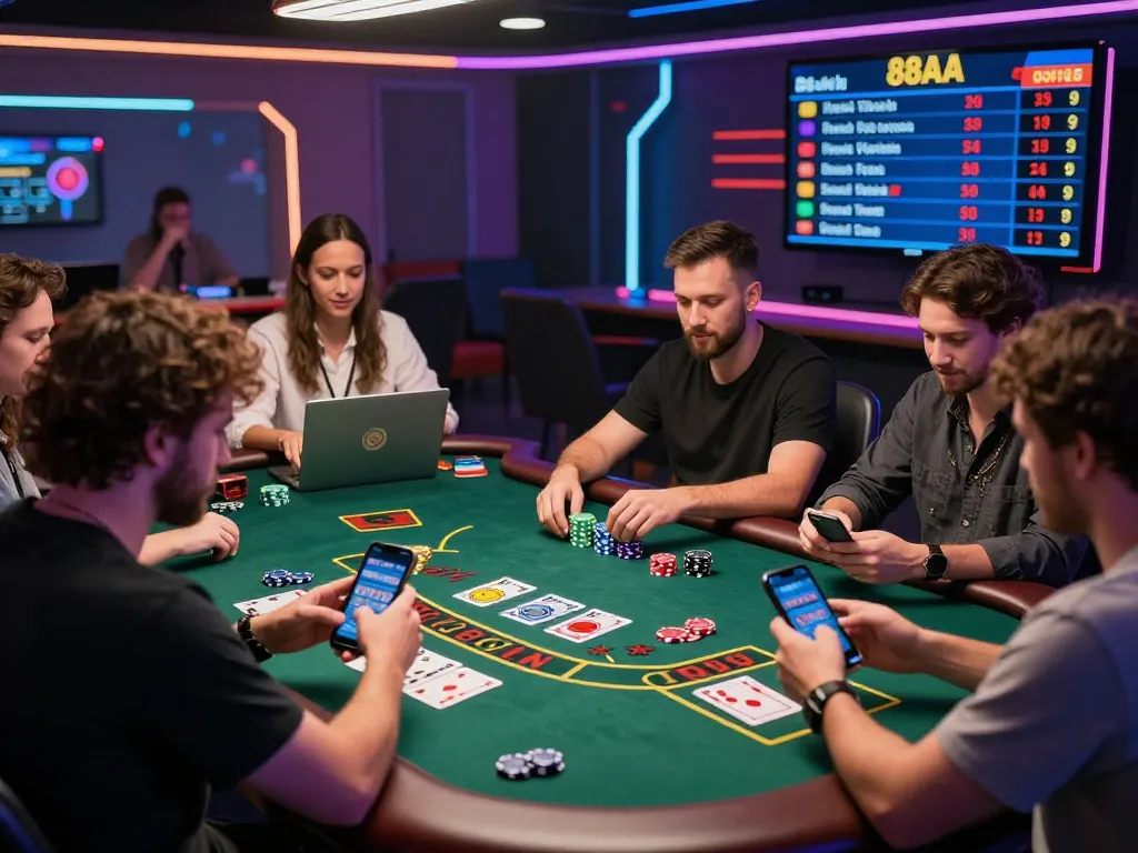 Players enjoying Game 88aa at 88AA's vibrant online casino with live dealers.
